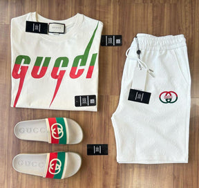 Ensemble de luxe Gucci (Promotion Black Friday en avance) [CHEMISE + SHORT + SANDALE]