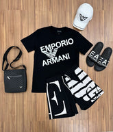 KIT ARMANI COMPLET (CHEMISE + SHORT + CHAUSSURES + CASQUETTE) (PROMO CHAUFFE BLACK FRIDAY)